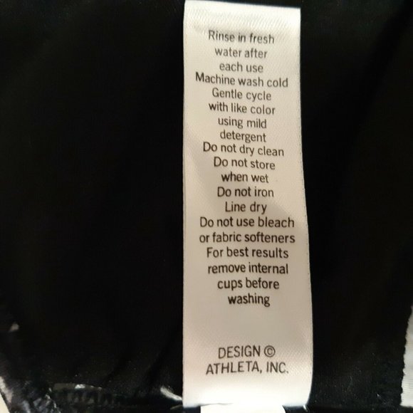 Athleta Swim Dress Womens XXS Black Zumma Paint Splatter Adjustable - Picture 12 of 12